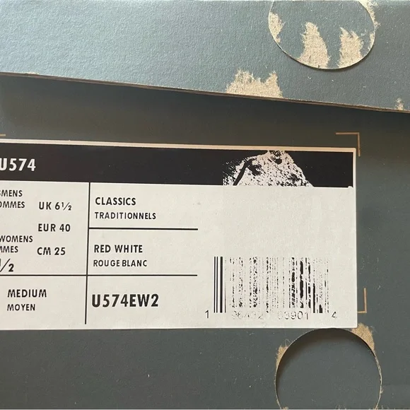 New Balance 574 Red, white, and blue sneakers. Never worn! Women’s 8.5 / Men’s 7 - Picture 8 of 9